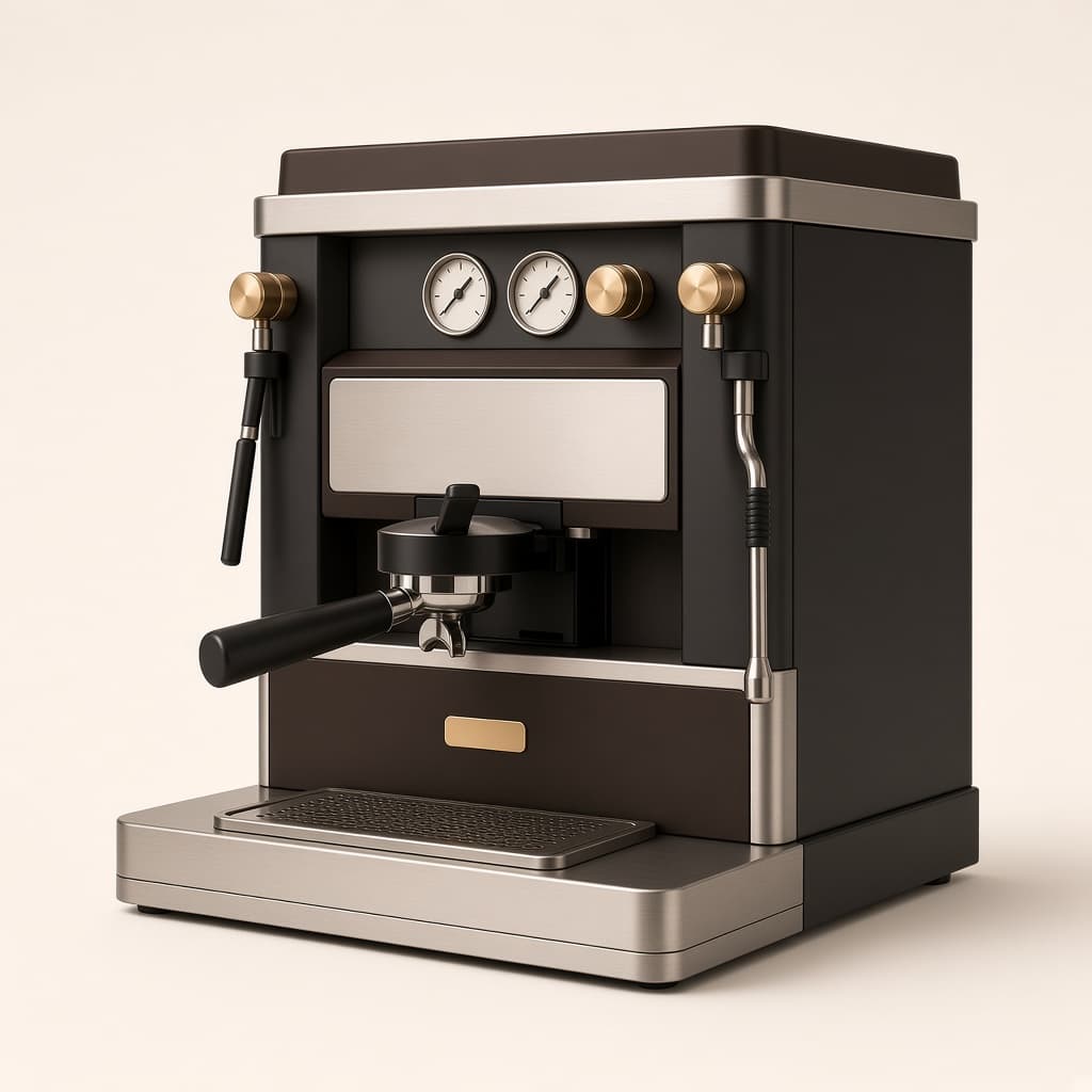 Concept Kitchorra Atelier en trois-quarts, montrant sa hauteur et sa buse vapeur.